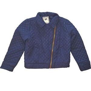 Gymboree Navy Blue Quilted Asymmetrical Jacket Size Small